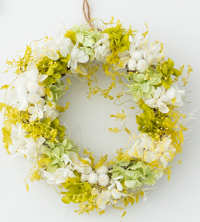 選べる誕生月の天然石 フラワードームとリースのセット